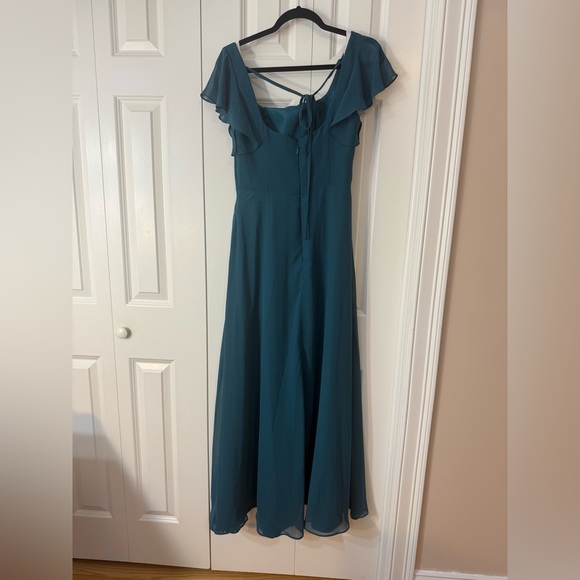 Azazie Bondi Bridesmaid Dress Peacock size A6 - Picture 2 of 3